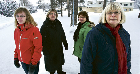 Bisse Tander, Ingrid Wänseth, Birgith Malm och Birgitta Rhodin vid Glesbygdsverket i Östersund får vänta till mars innan de får besked om framtiden. 